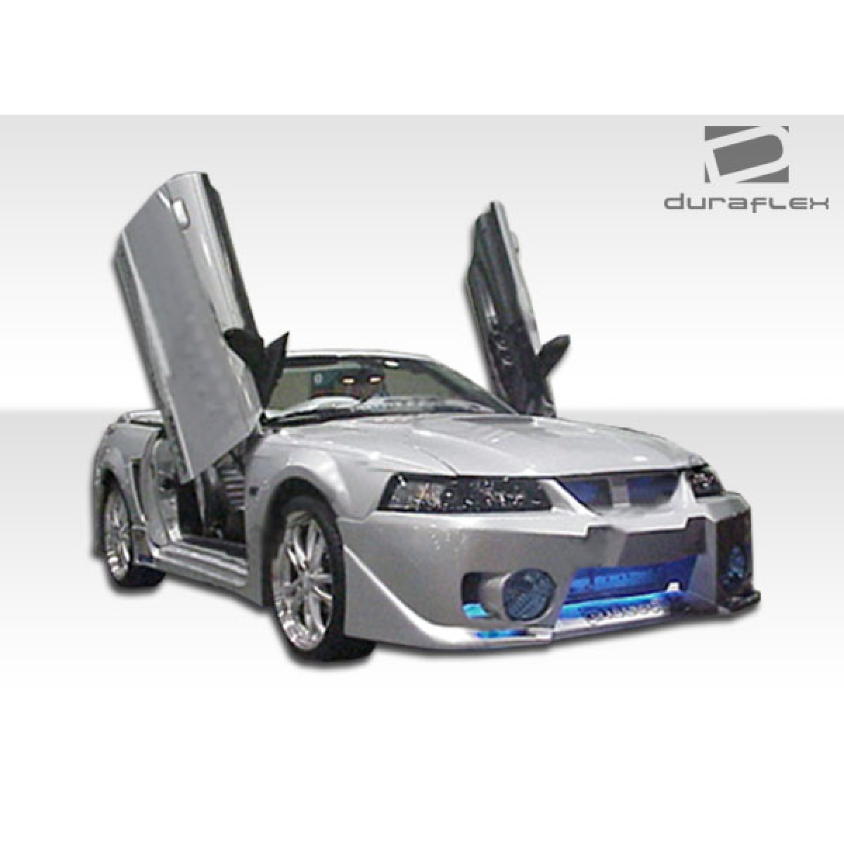 Modify your Ford Mustang 1999 with our Exterior/Front Bumpers or Lips - Frontal view with doors open at an angle