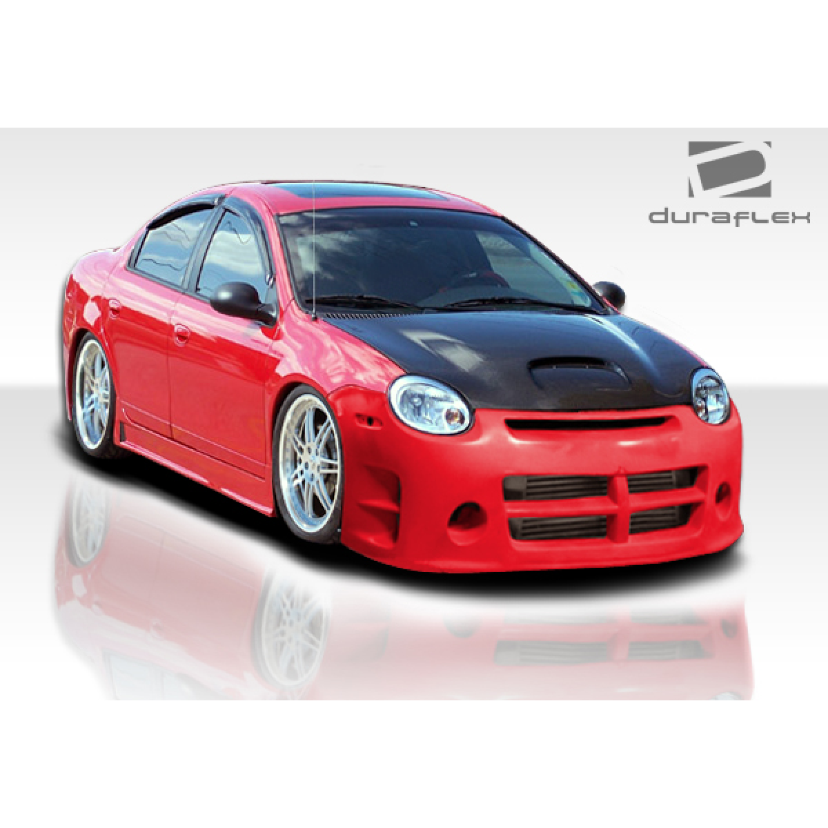 Modify your Dodge Neon 2000 with our Exterior/Side Skirts - Frontal angle view of the vehicle