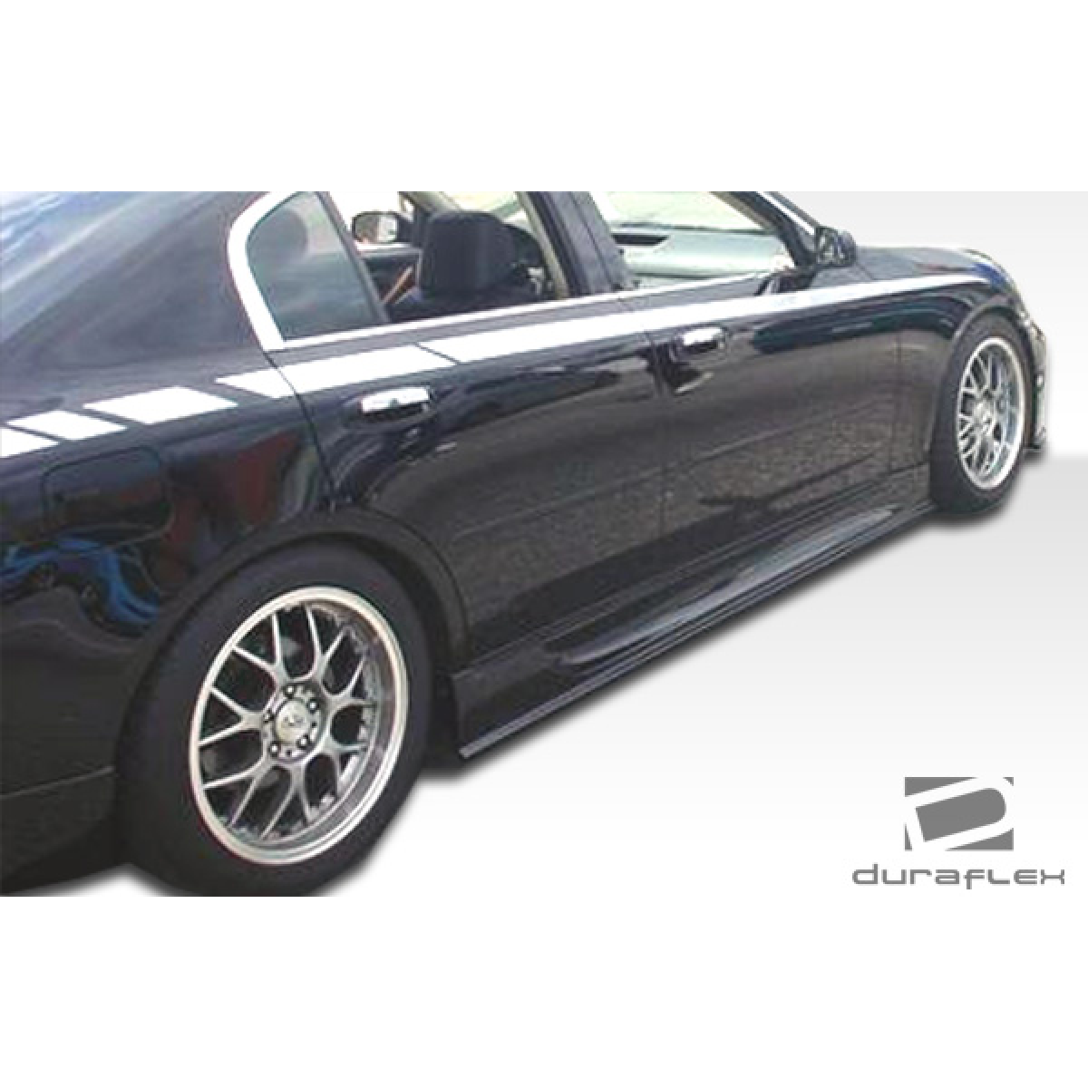 Modify your Infiniti G35 2003 with our Exterior/Complete Body Kits - Side view angle of vehicle spotlighting skirts