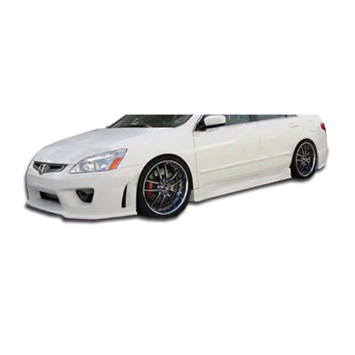 Modify your Honda Accord 2003 with our Exterior/Side Skirts - Image shows side angle of vehicle's exterior part