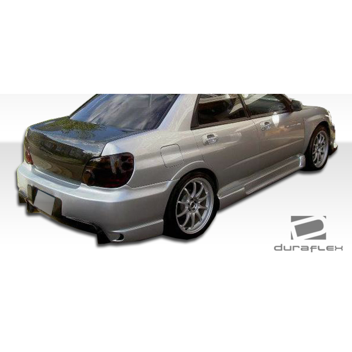 Modify your Subaru Impreza 2004 with our Exterior/Rear Bumpers or Lips - Rear side angle view of a Subaru Impreza