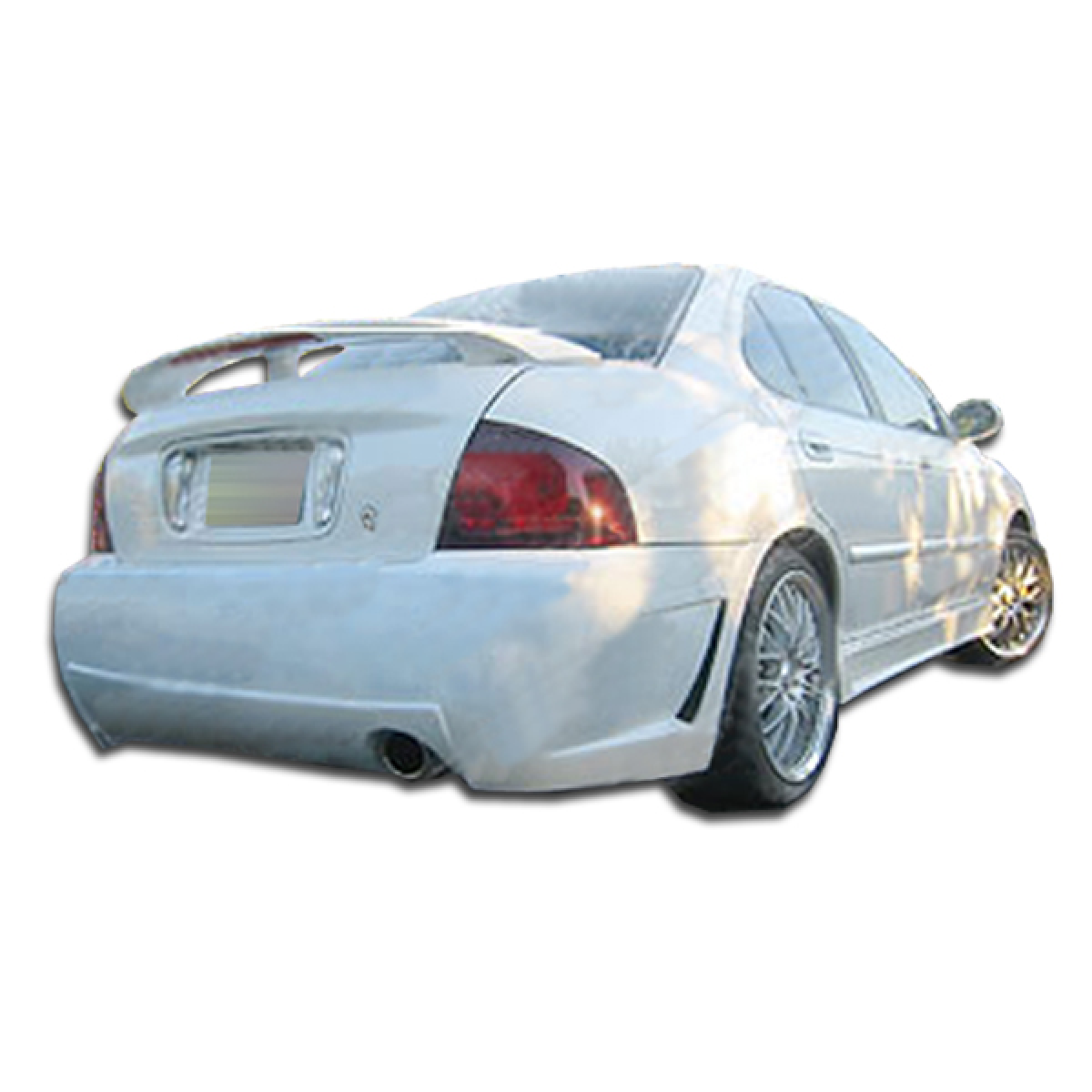 Modify your Nissan Sentra 2004 with our Exterior/Rear Bumpers or Lips - Rear angle view showing rear bumper part