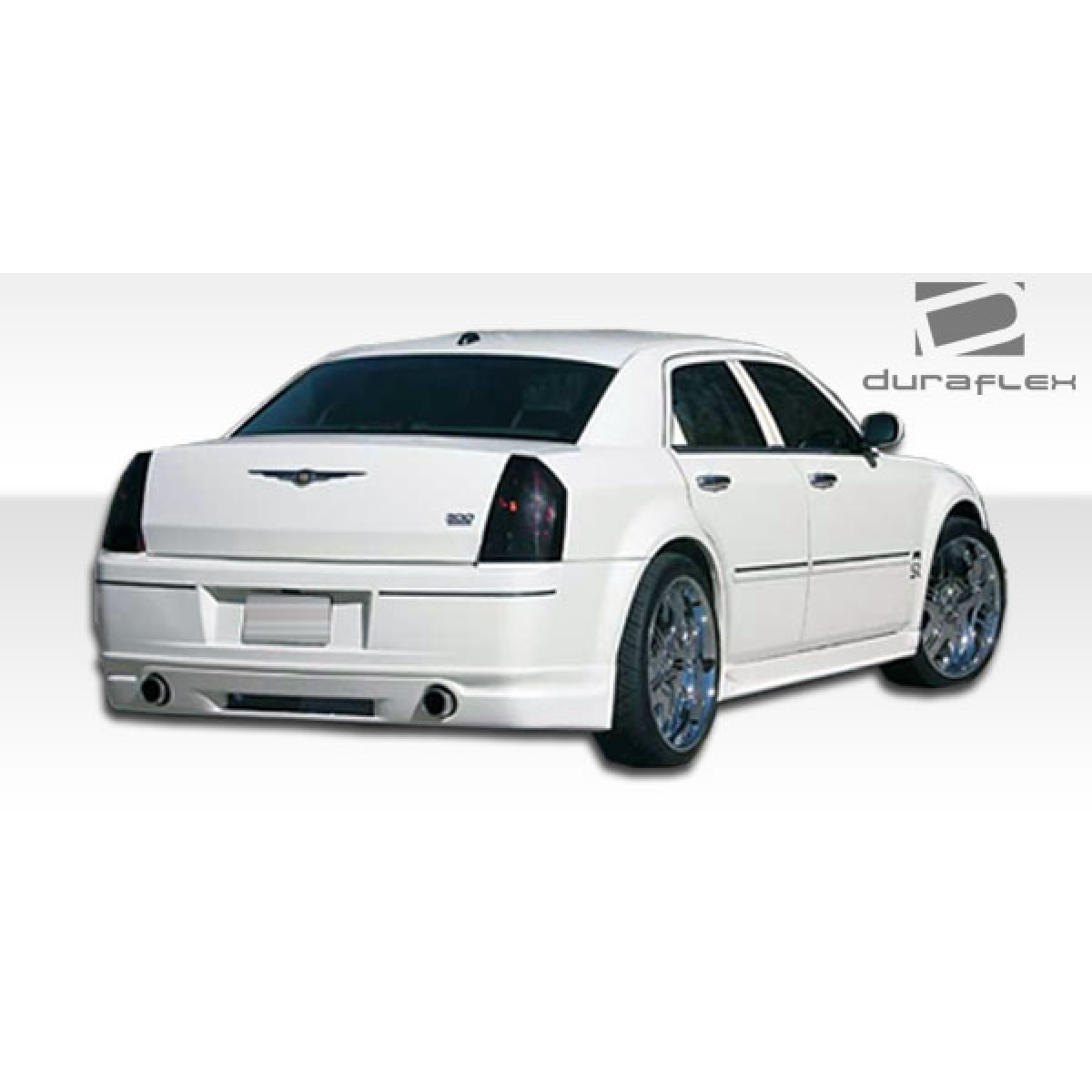 Modify your Chrysler 300 2005 with our Exterior/Side Skirts - Rear angle view of Chrysler 300 showcasing side skirts