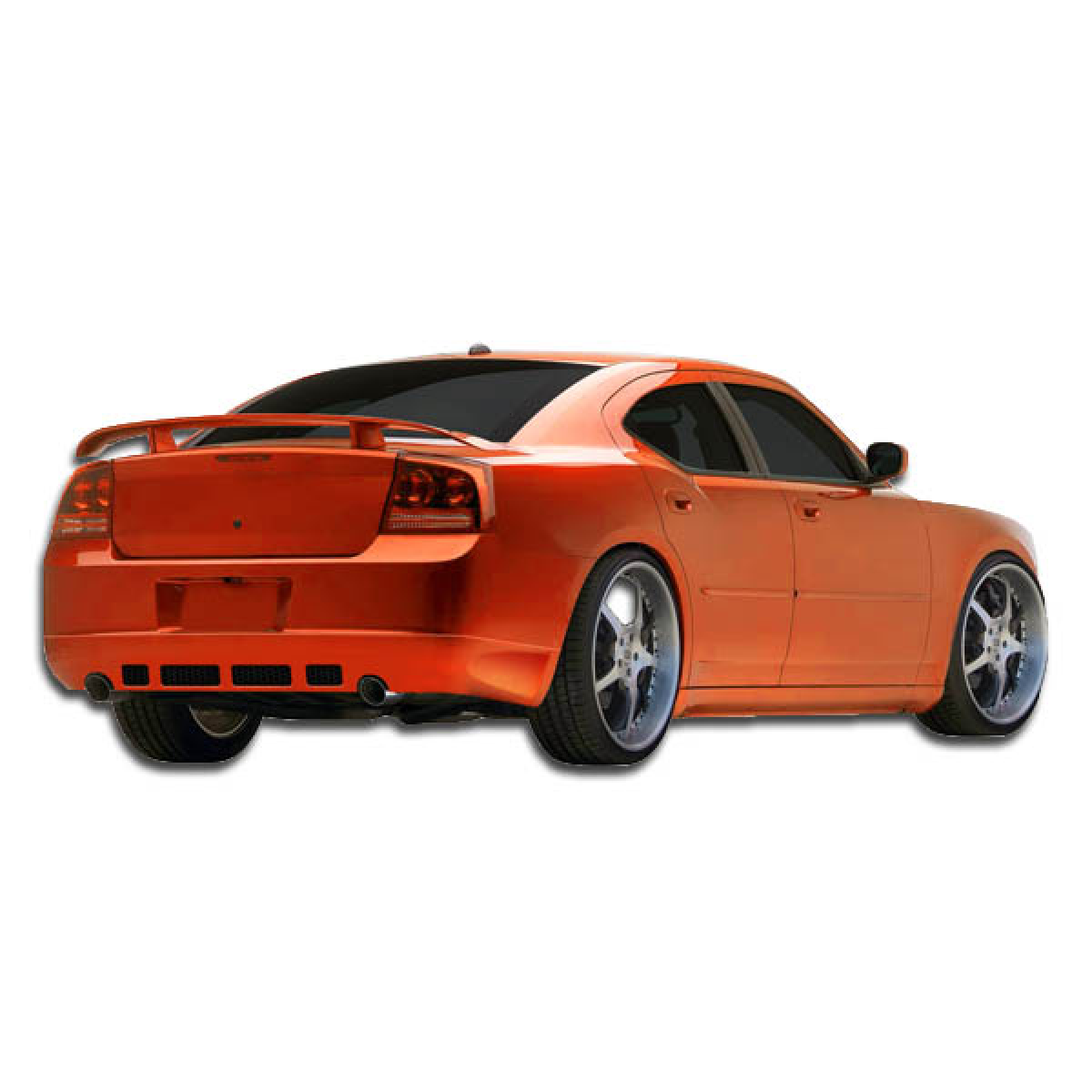 Modify your Dodge Charger 2006 with our Exterior/Complete Body Kits - Rear angle view of the orange Dodge Charger