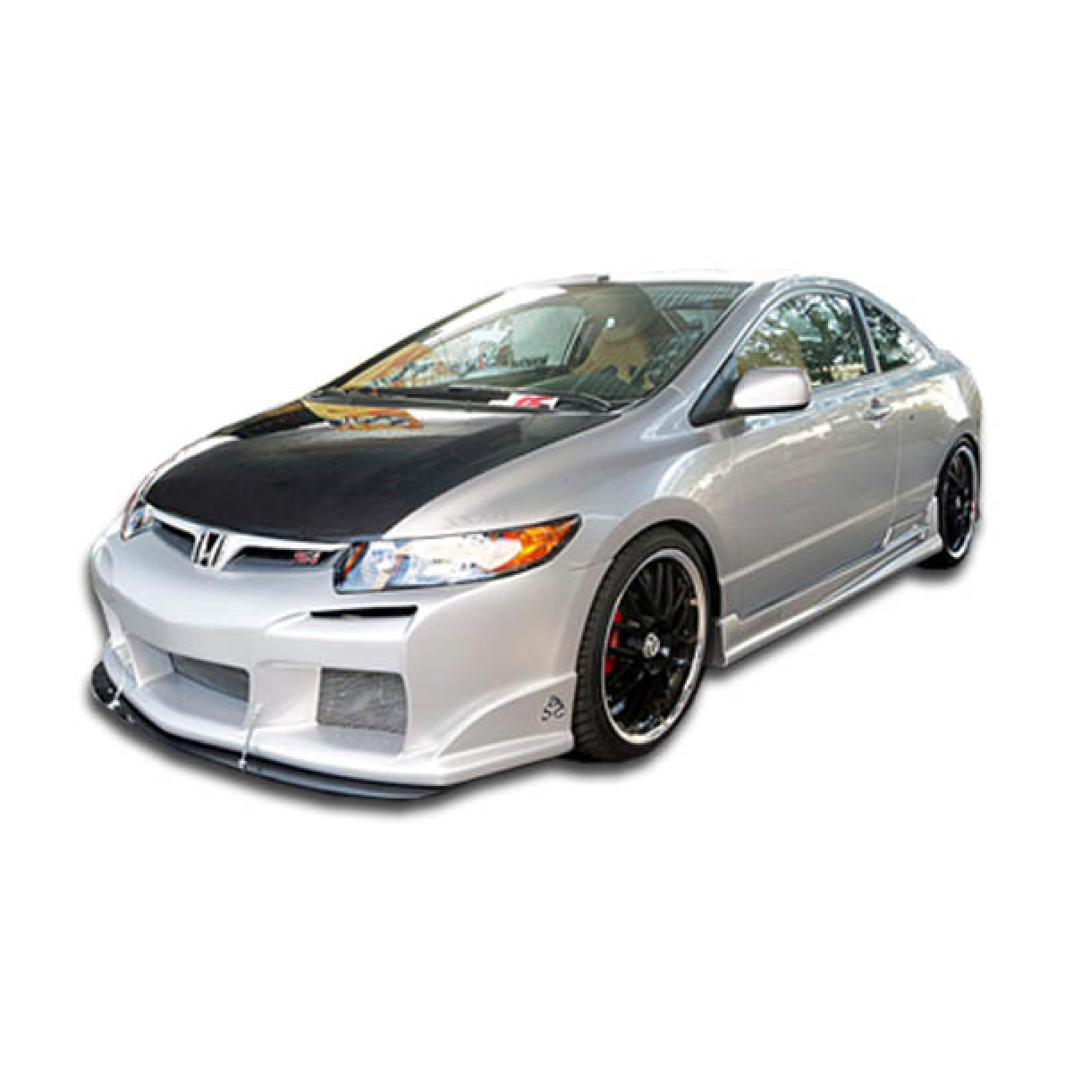 Modify your Honda Civic 2006 with our Exterior/Complete Body Kits - Front angle view of Honda Civic with body kit