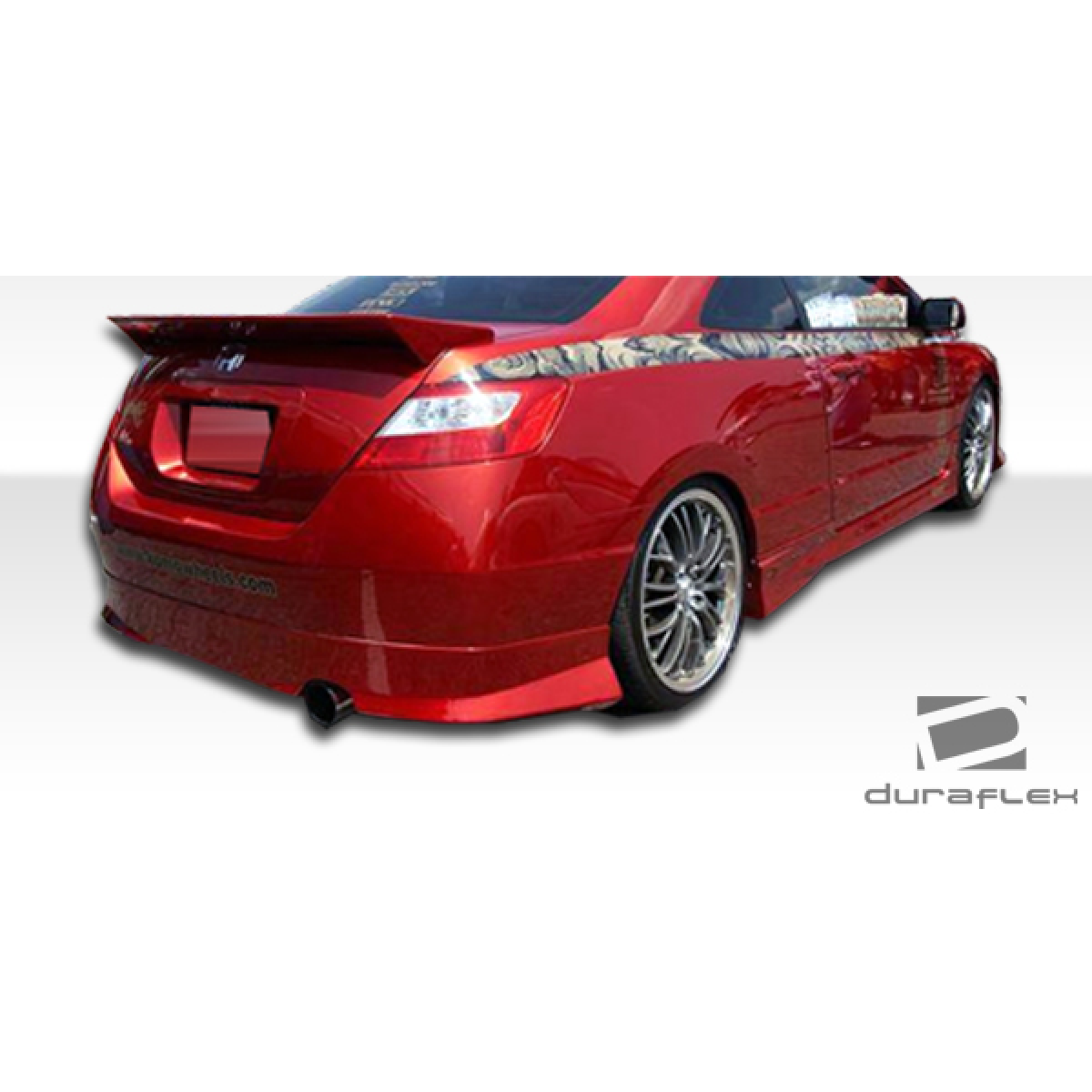 Modify your Honda Civic 2006 with our Exterior/Rear Bumpers or Lips - Image shows rear view at a slight angle