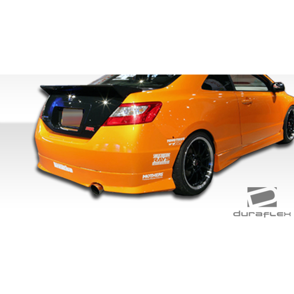 Modify your Honda Civic 2006 with our Exterior/Rear Bumpers or Lips - Rear view angle showcasing the vehicle's rear design