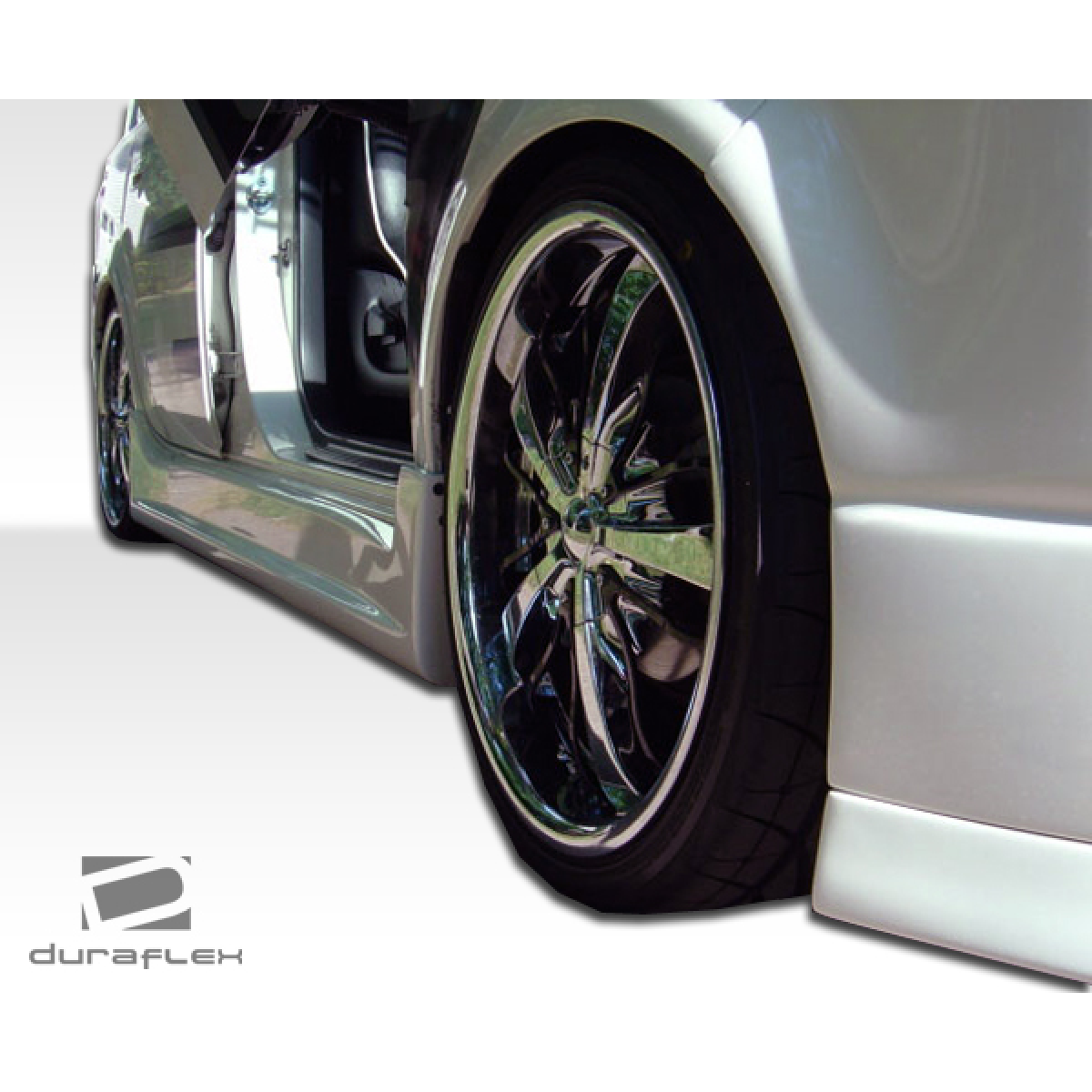 Modify your Scion xB 2004 with our Exterior/Side Skirts - Low angle showing side skirts and wheel