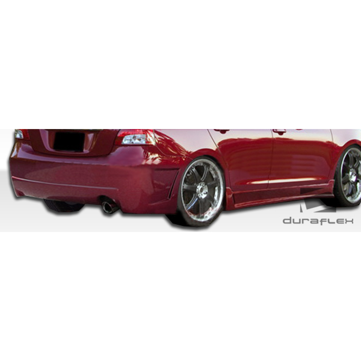 Modify your Toyota Yaris 2007 with our Exterior/Side Skirts - The image shows a side view of the car's rear