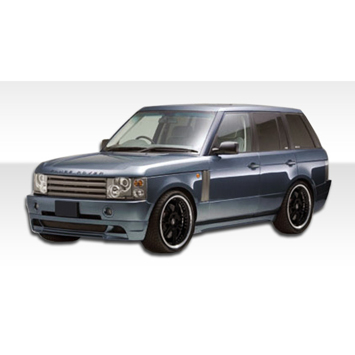 Modify your Land Rover Range Rover 2003 with our Exterior/Side Skirts - The vehicle is viewed from the front angle