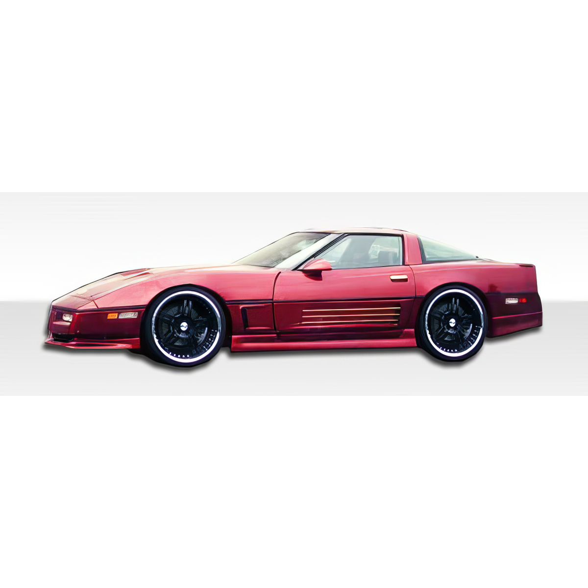 Modify your Chevrolet Corvette 1984 with our Exterior/Side Skirts - Side view of vehicle at a low angle