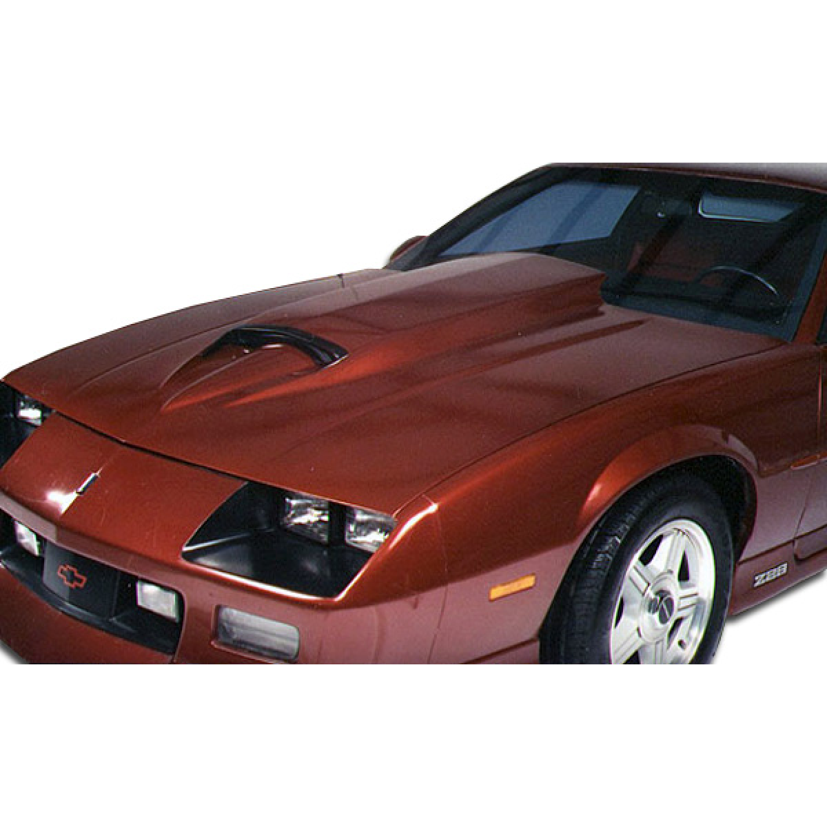 Modify your Chevrolet Camaro 1982 with our Exterior/Hoods - Front three quarter angle showing hood design