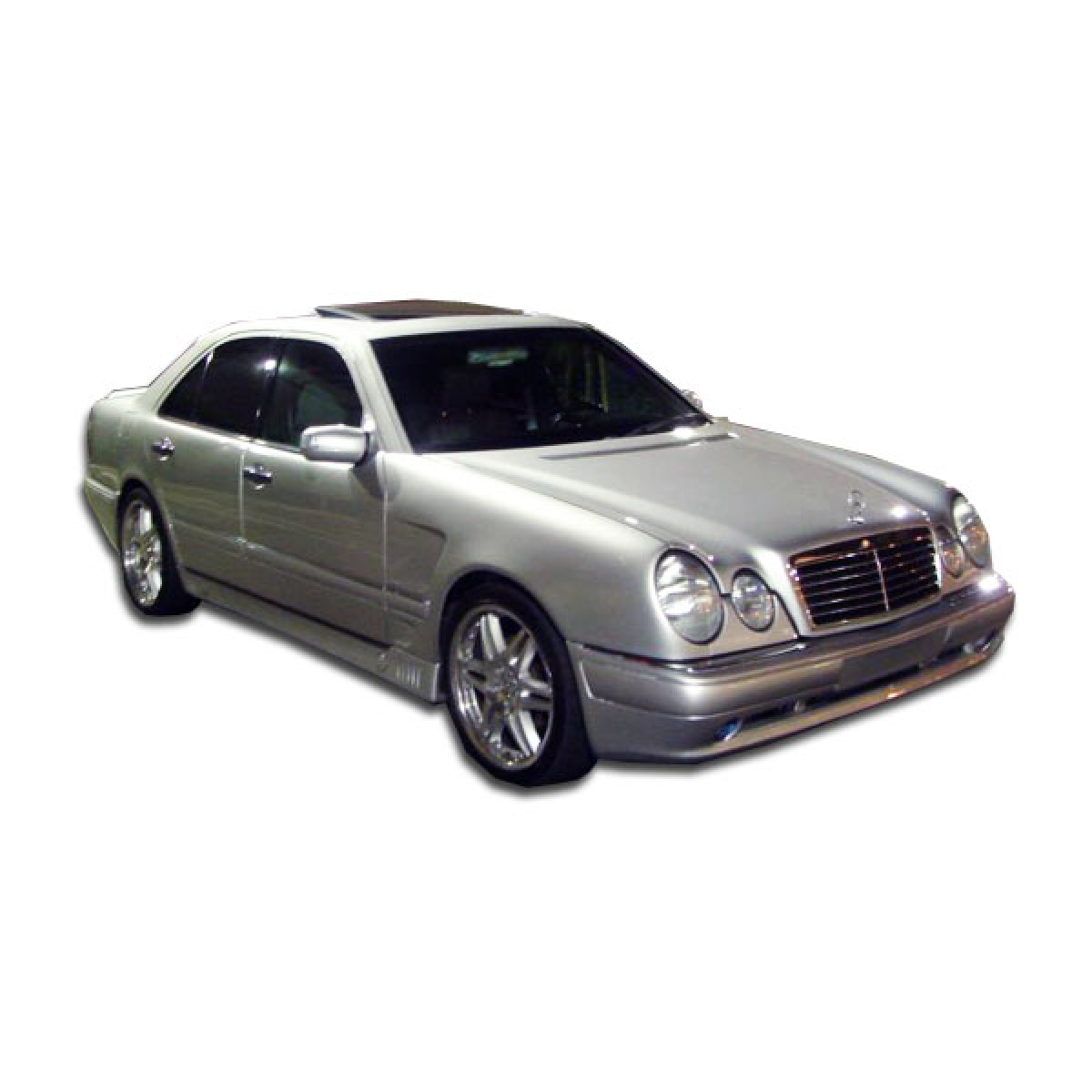 Modify your Mercedes-Benz E-Class 1996 with our Exterior/Side Skirts - Front angle view of the vehicle