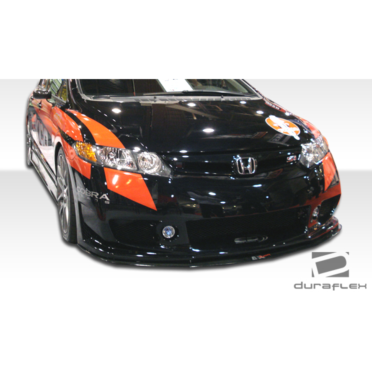 Modify your Honda Civic 2006 with our Exterior/Front Bumpers or Lips - Front angle view of aftermarket bumper