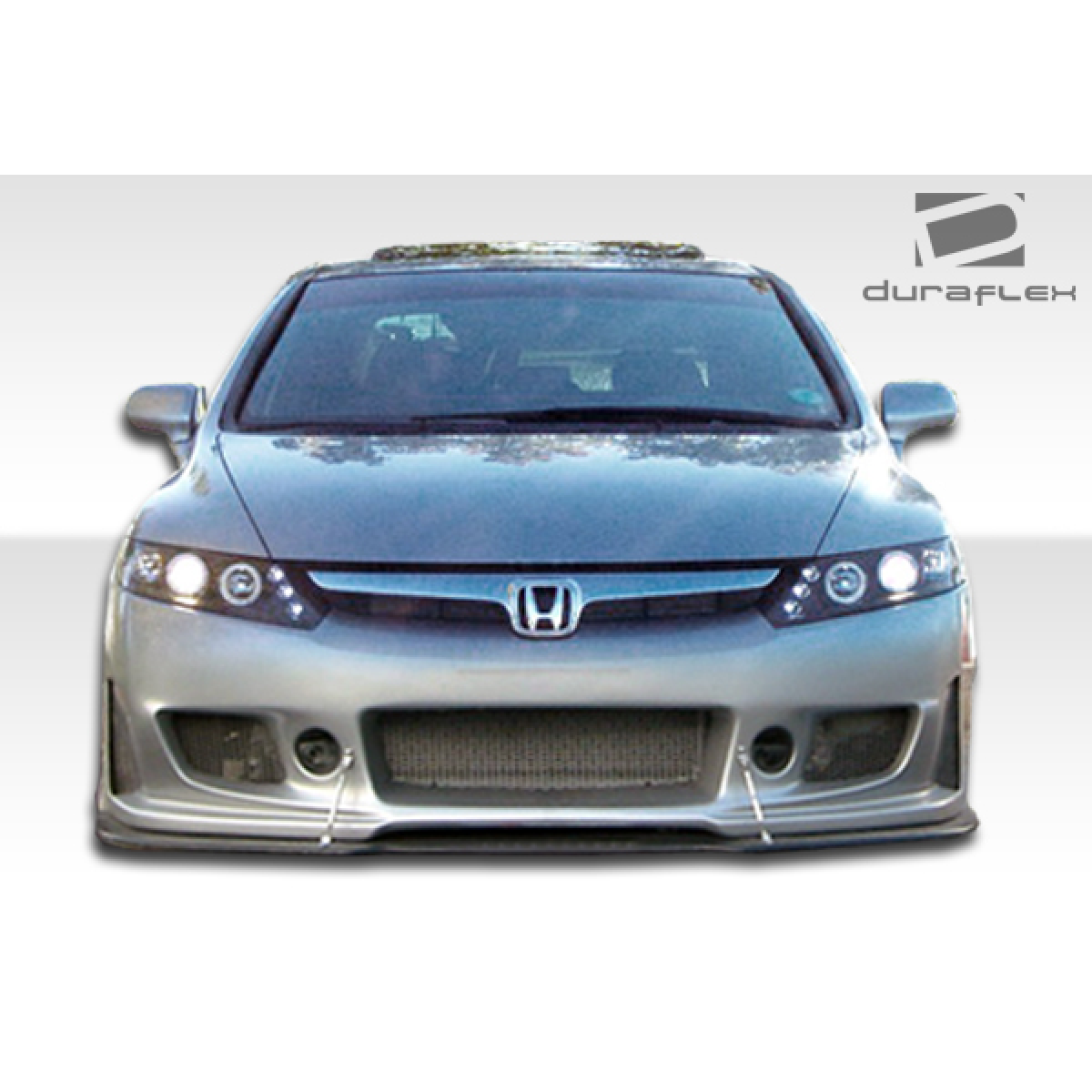 Modify your Honda Civic 2006 with our Exterior/Front Bumpers or Lips - Front view at a straight angle