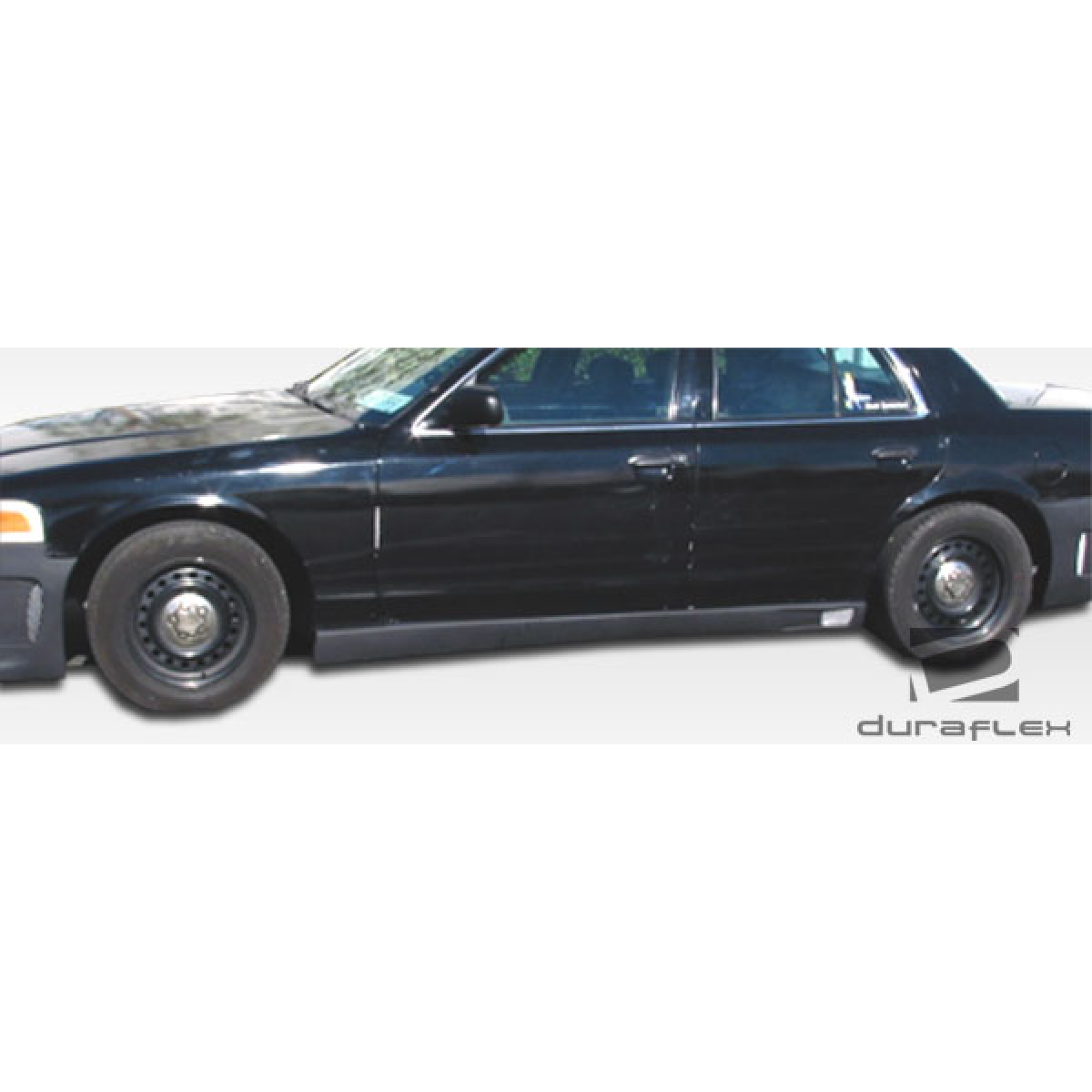 Modify your Ford Crown Victoria 1998 with our Exterior/Side Skirts - Side view of the vehicle part at nearly 90 degrees