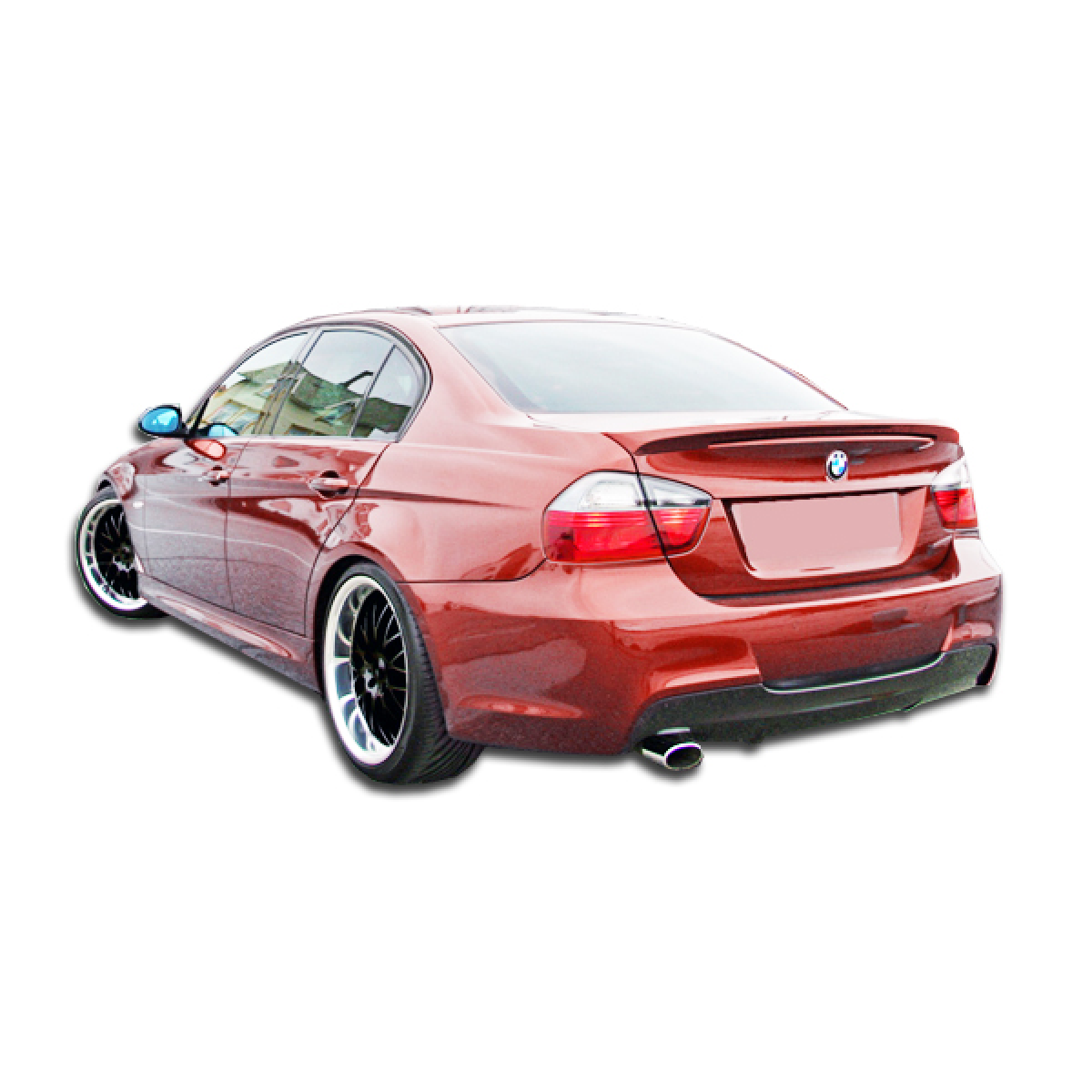 Modify your BMW 3-Series 2006 with our Exterior/Rear Bumpers or Lips - Rear angle view of a BMW 3 Series