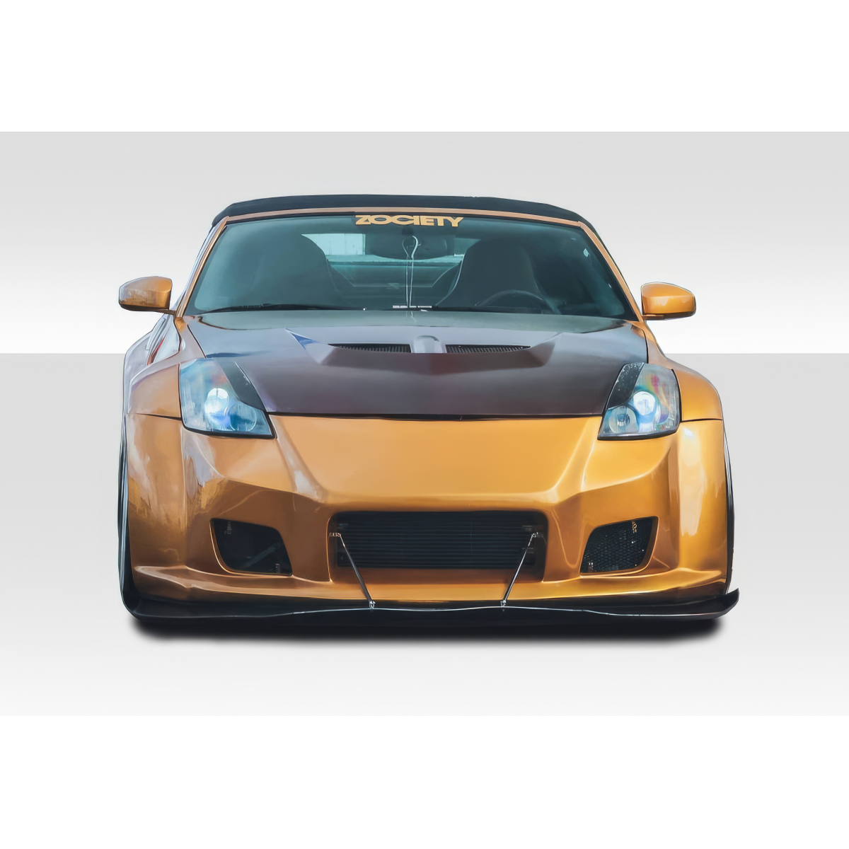 Modify your Nissan 350Z 2003 with our Exterior/Complete Body Kits - Front angle view of 350Z body kit