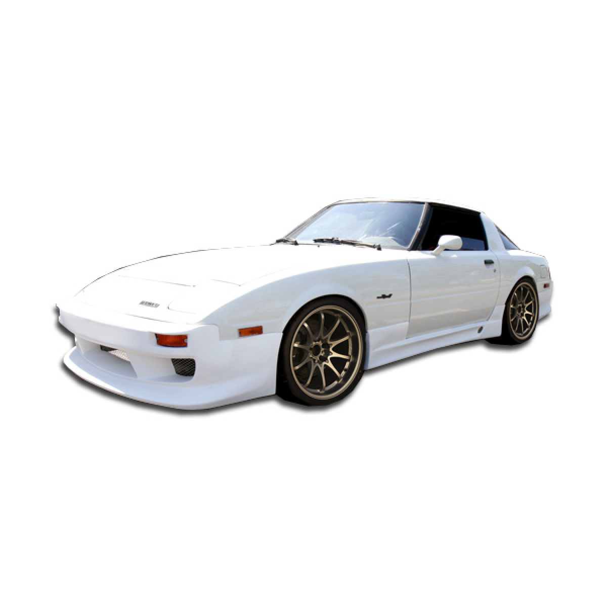 Modify your Mazda RX-7 1979 with our Exterior/Side Skirts - Car angled from the front slightly to the side