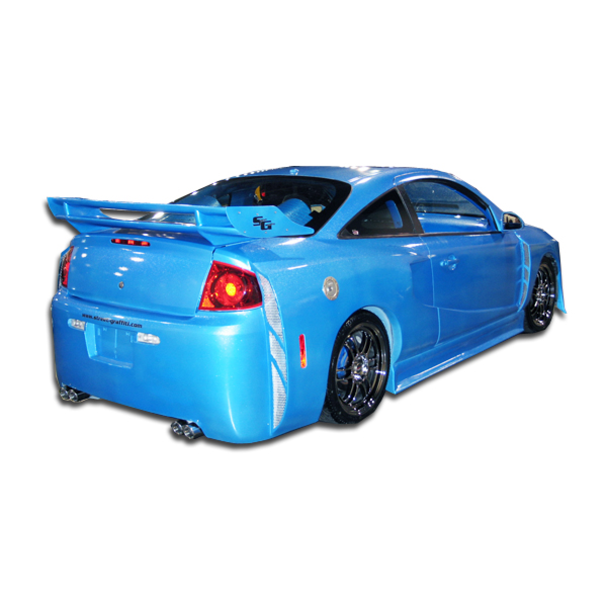 Modify your Pontiac G5 2007 with our Exterior/Rear Bumpers or Lips - Rear angle view featuring custom blue bumper design