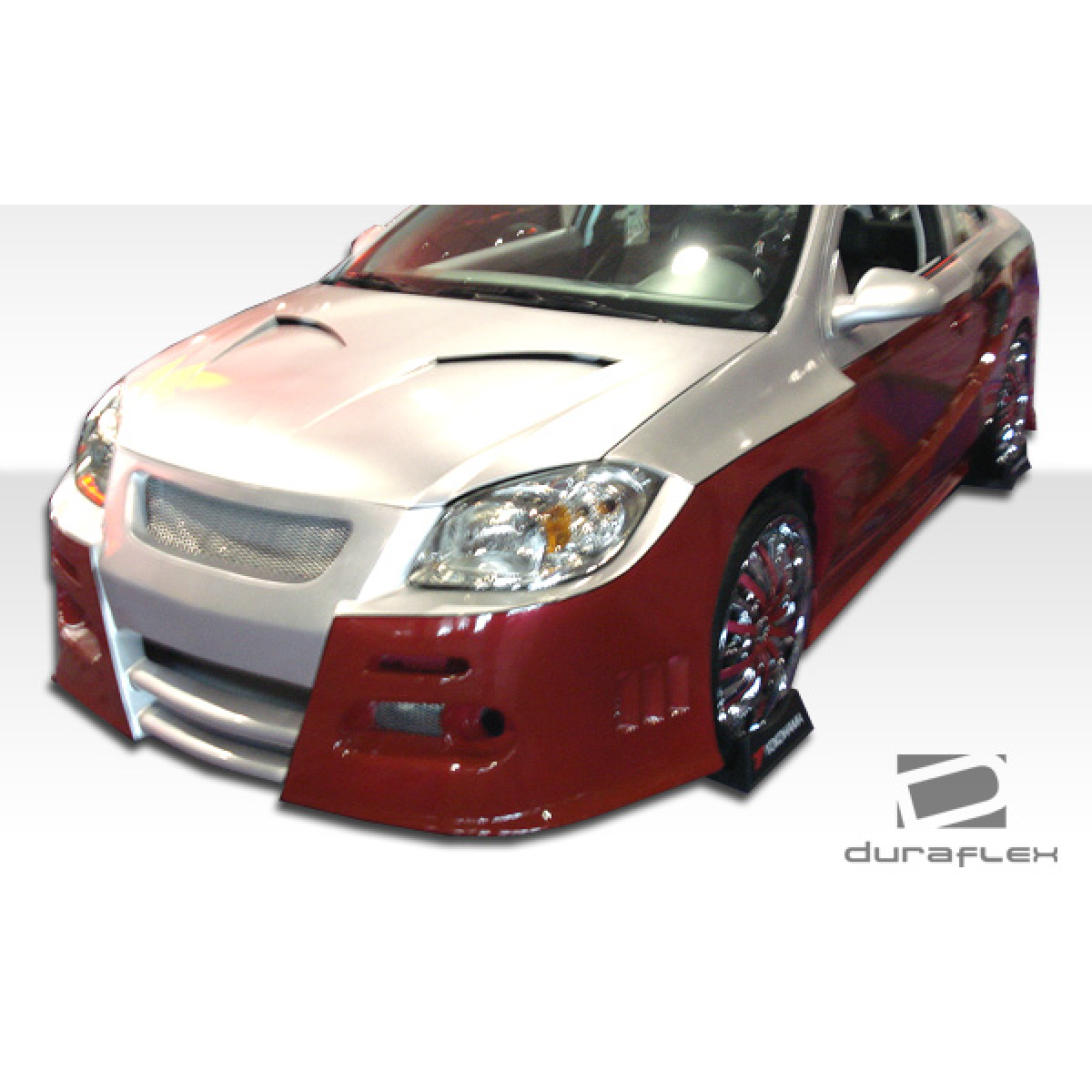 Modify your Pontiac G5 2007 with our Exterior/Side Skirts - Front angled view of vehicle showcasing side skirts