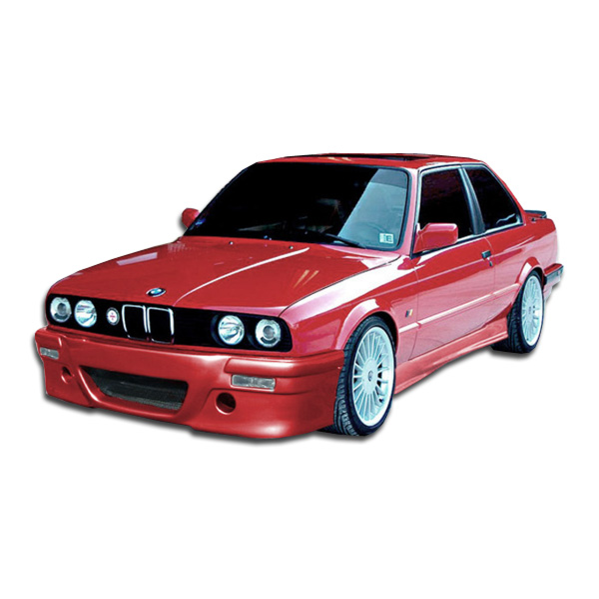 Modify your BMW 3-Series 1984 with our Exterior/Side Skirts - Front three quarter angle view of vehicle