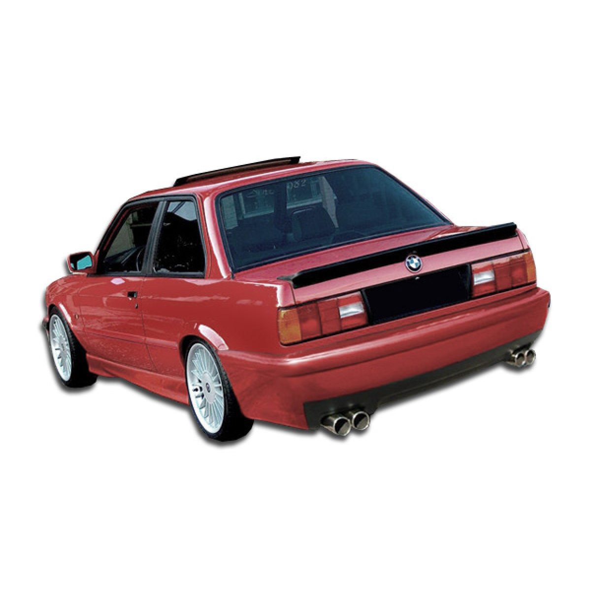 Modify your BMW 3-Series 1984 with our Exterior/Rear Bumpers or Lips - View from rear left angle of the vehicle