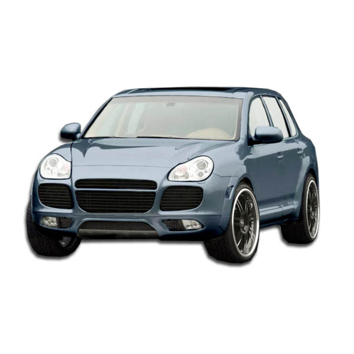 Modify your Porsche Cayenne 2003 with our Exterior/Front Bumpers or Lips - Front angle of the vehicle showcasing the bumper