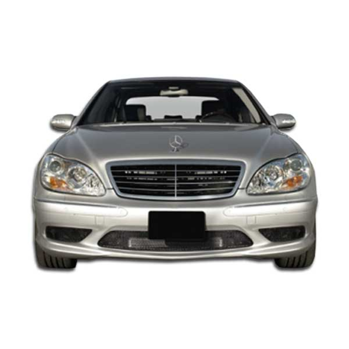 Modify your Mercedes-Benz S-Class 2003 with our Exterior/Front Bumpers - Frontal view of the Mercedes S-Class car part