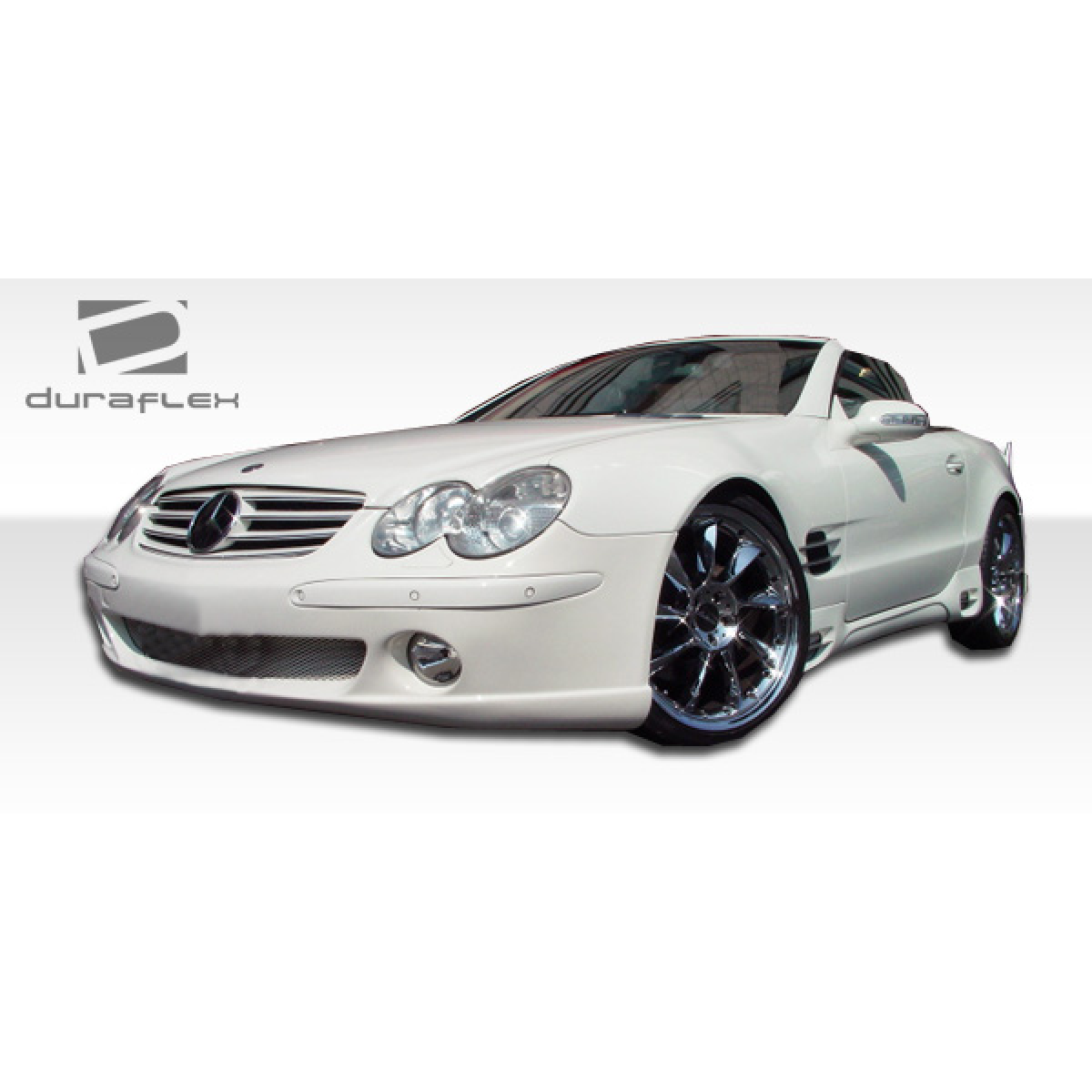 Modify your Mercedes-Benz SL-Class 2003 with our Exterior/Front Bumpers or Lips - The image is viewed at a low angle from the front