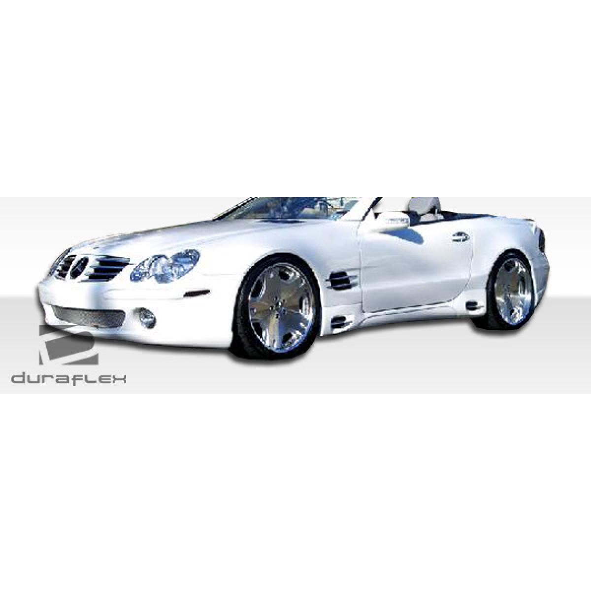 Modify your Mercedes-Benz SL-Class 2003 with our Exterior/Side Skirts - Front angle view of the vehicle side skirts