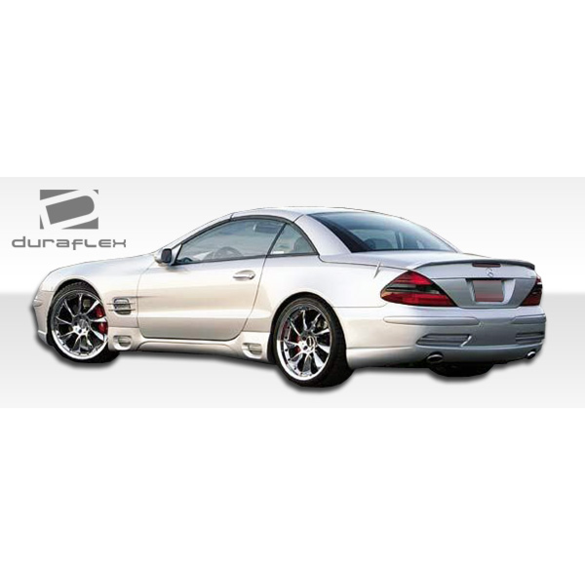 Modify your Mercedes-Benz SL-Class 2003 with our Exterior/Side Skirts - Rear angled side view of the vehicle