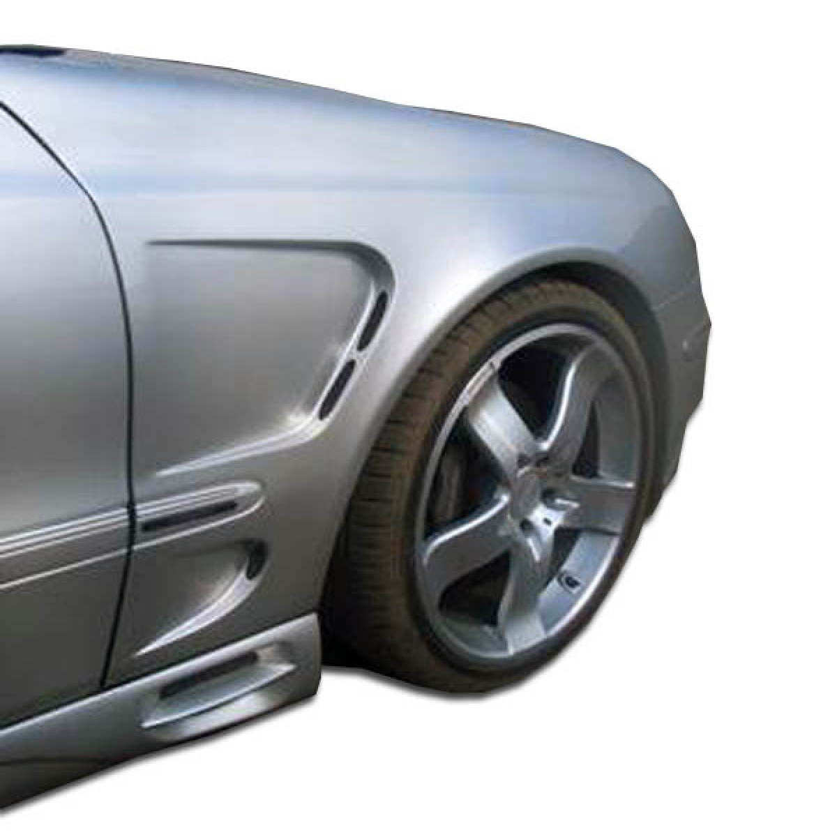 Modify your Mercedes-Benz E55 AMG 2003 with our Exterior/Fenders - Image shows front left fender at a lateral angle