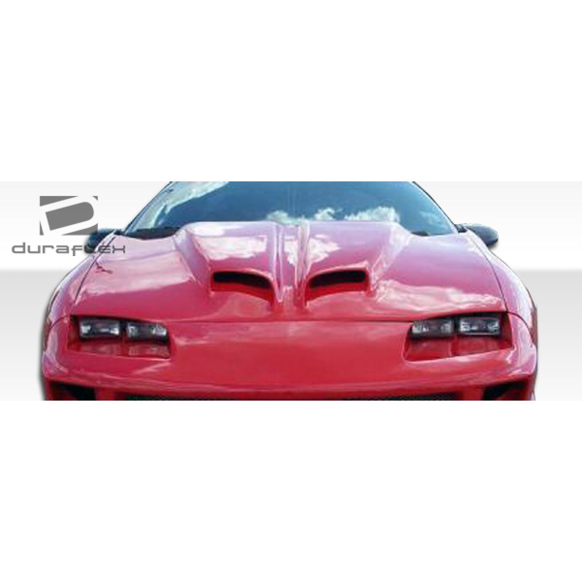 Modify your Chevrolet Camaro 1993 with our Exterior/Hoods - Front view angle of the aftermarket hood