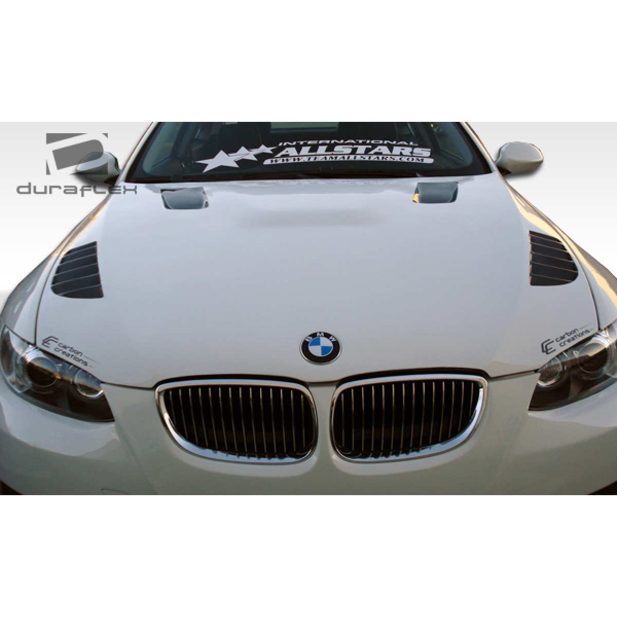 Modify your BMW 3-Series 2007 with our Exterior/Hoods - Front view at a slight angle