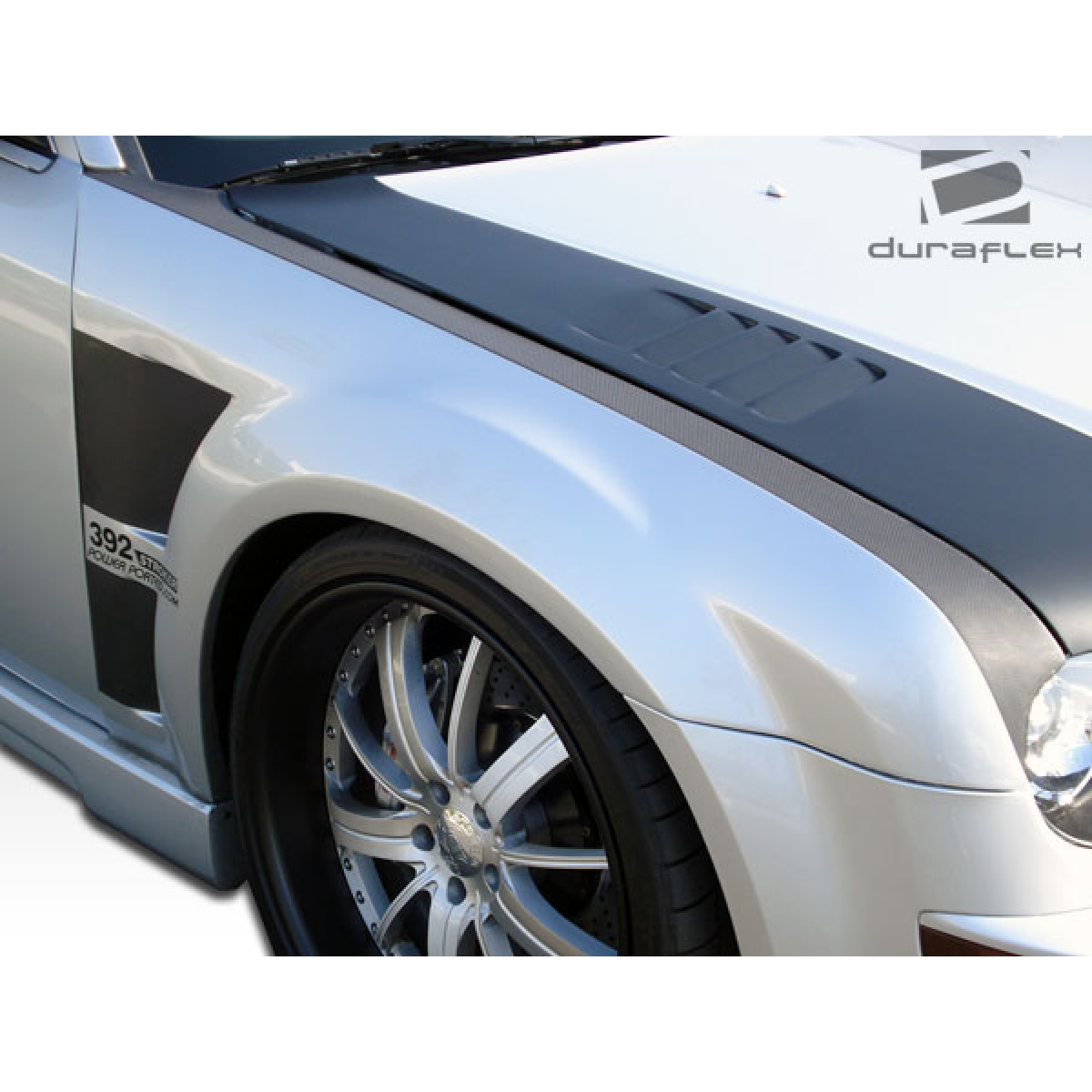 Modify your Chrysler 300 2005 with our Exterior/Fenders - Angled close up of fender and hood details
