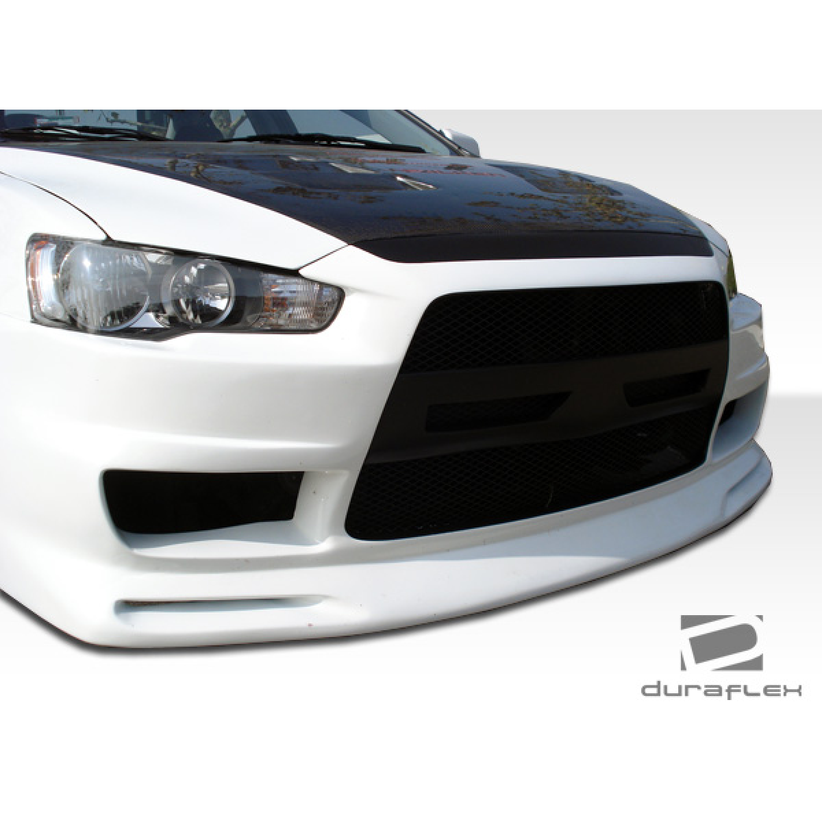 Modify your Mitsubishi Lancer 2008 with our Exterior/Front Bumpers or Lips - Front angled view of bumper part