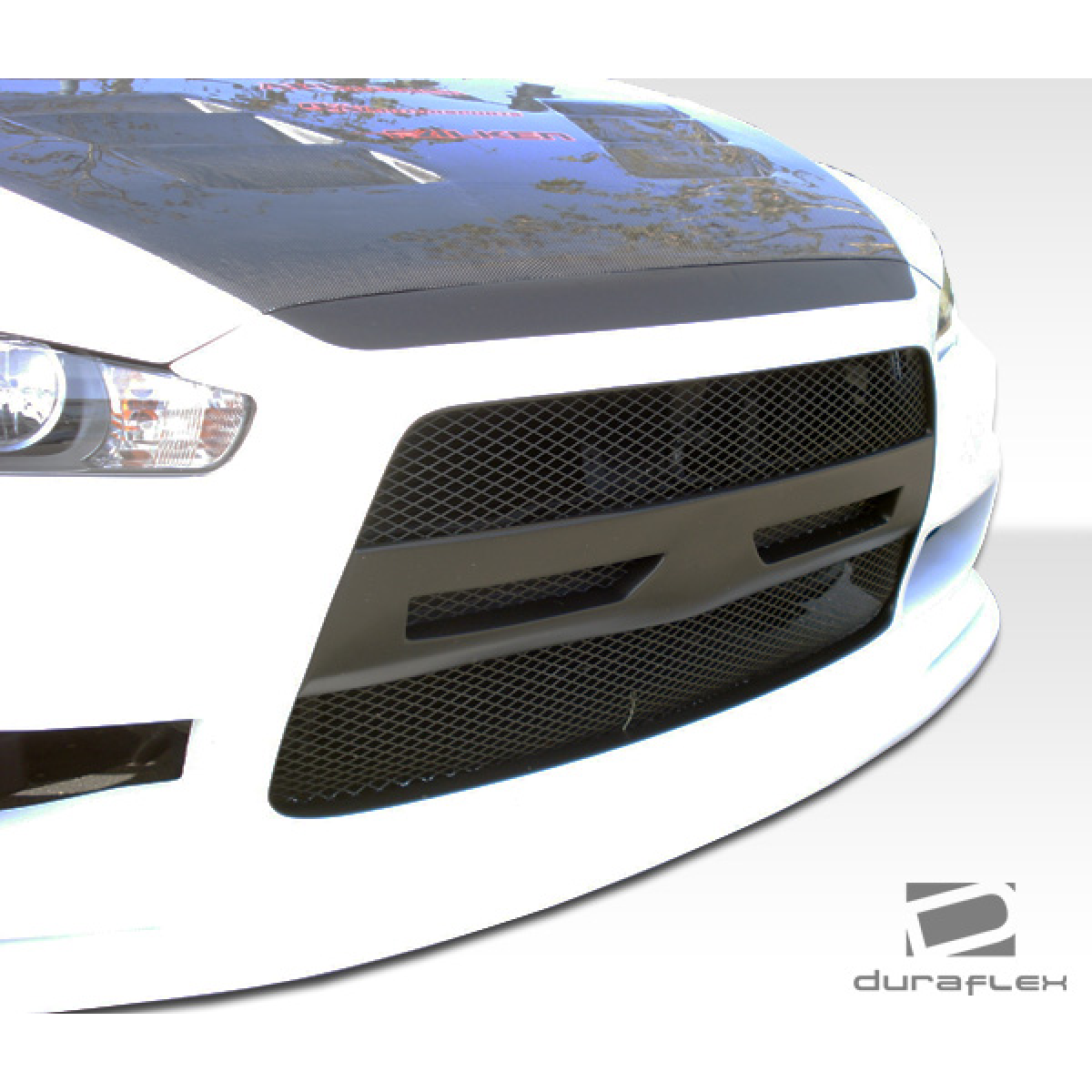 Modify your Mitsubishi Lancer 2008 with our Exterior/Front Bumpers or Lips - Front view angled slightly downward