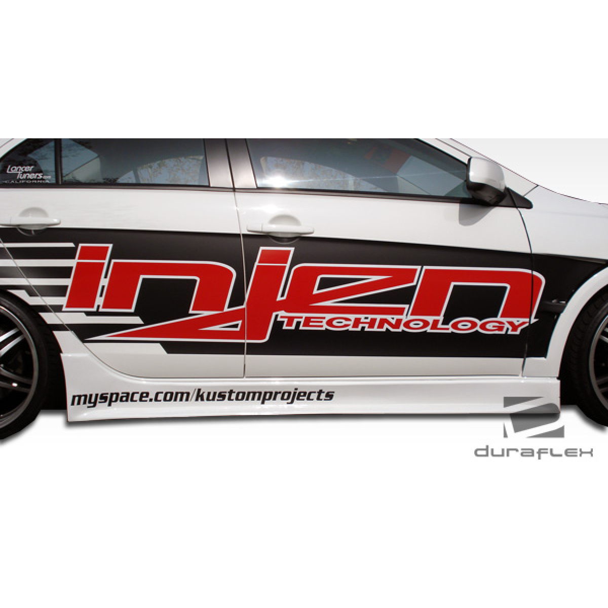 Modify your Mitsubishi Lancer 2008 with our Exterior/Side Skirts - Image shows side angle of the vehicle part