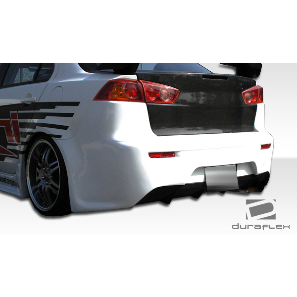 Modify your Mitsubishi Lancer 2008 with our Exterior/Rear Bumpers or Lips - The part is viewed from a slight side angle