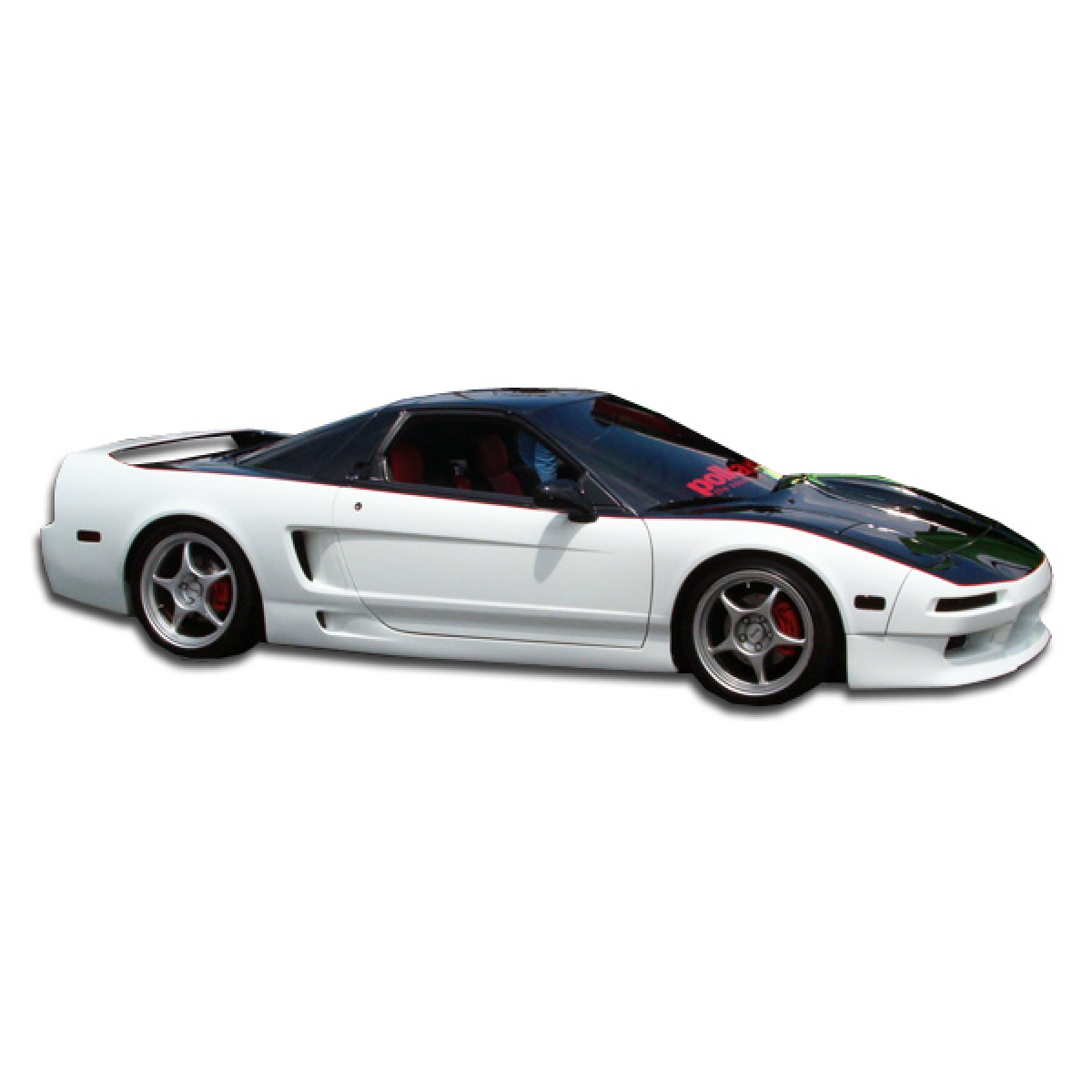 Modify your Acura NSX 1991 with our Exterior/Side Skirts - Side view of the vehicle at a slight angle