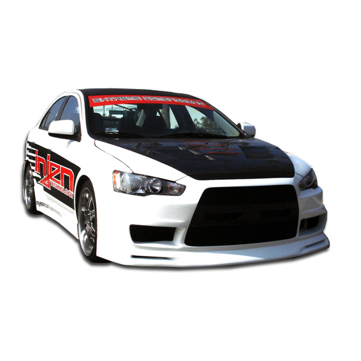 Modify your Mitsubishi Lancer 2008 with our Exterior/Complete Body Kits - Front three quarter view of vehicle