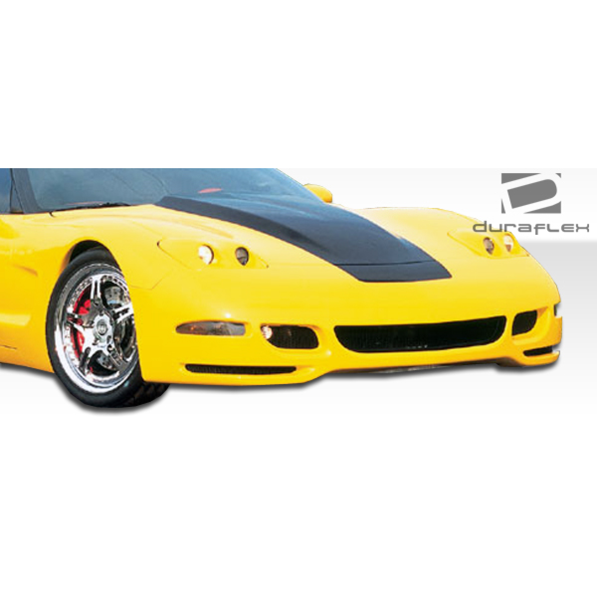Modify your Chevrolet Corvette 1997 with our Exterior/Front Bumpers - Front angle view of a yellow corvette with bumper