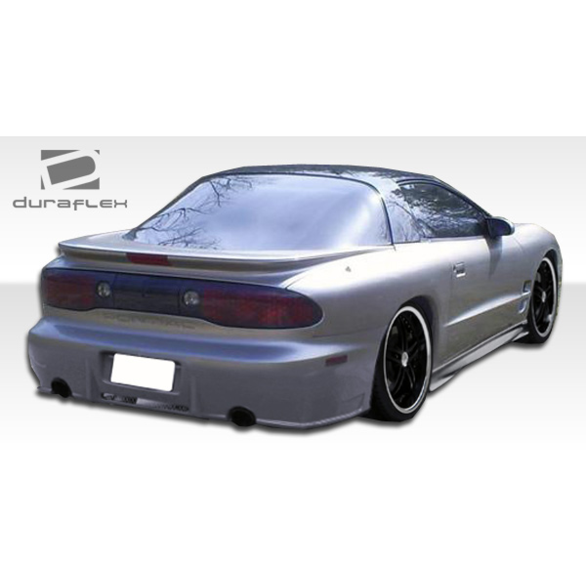 Modify your Pontiac Firebird 1993 with our Exterior/Side Skirts - Rear angled view showing side skirts installed