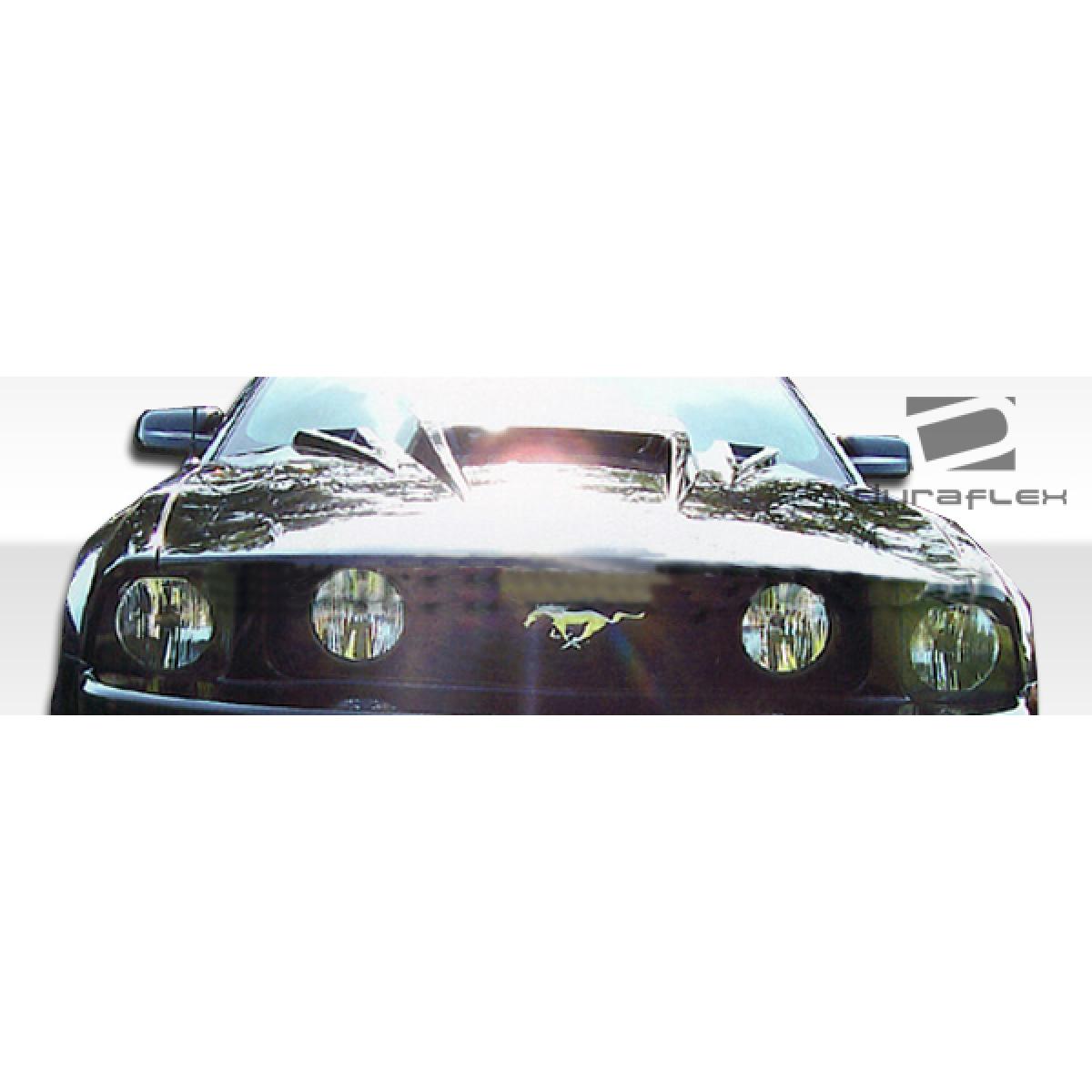Modify your Ford Mustang 2005 with our Exterior/Hoods - Front angle view of the part image