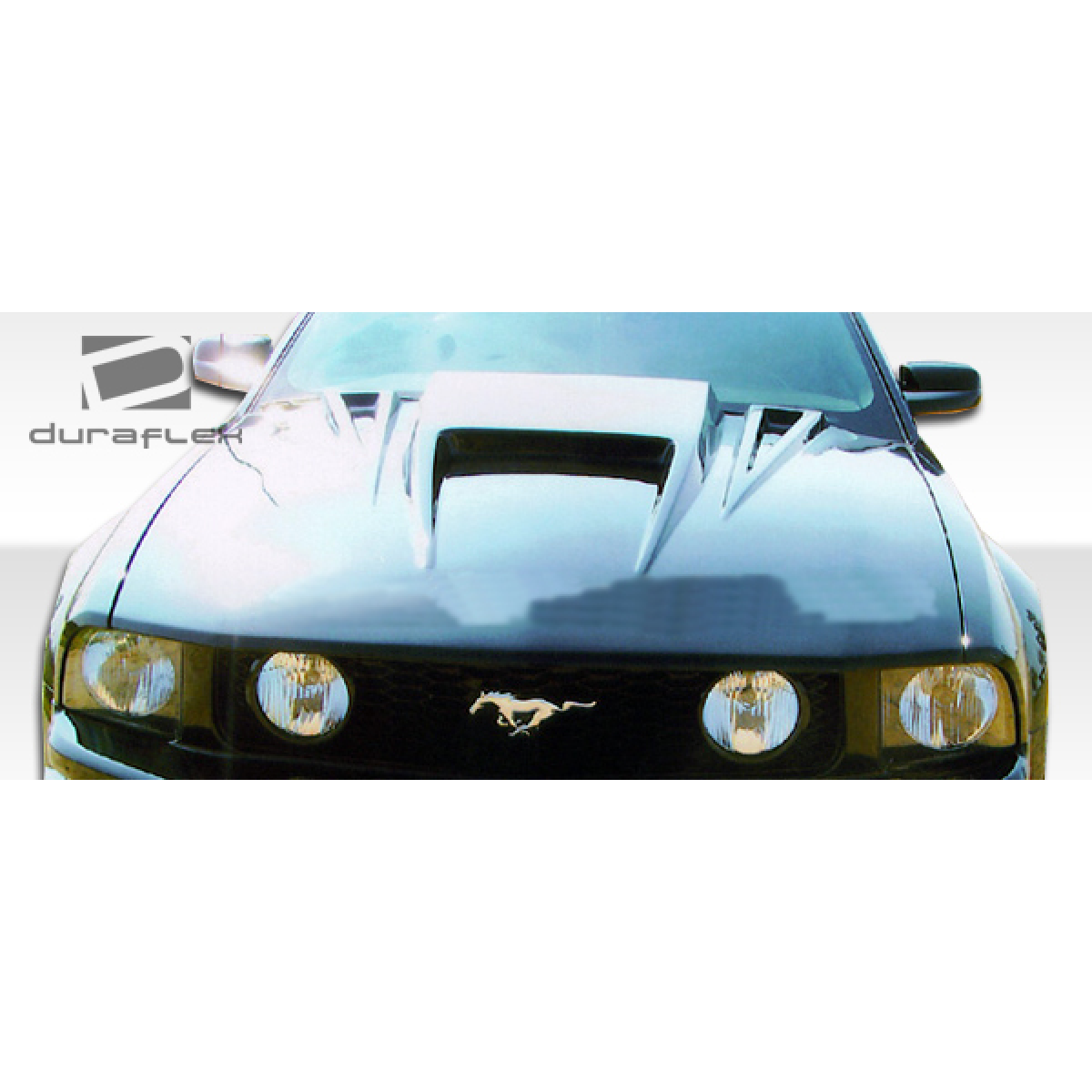Modify your Ford Mustang 2005 with our Exterior/Hoods - Front view of hood at eye level angle