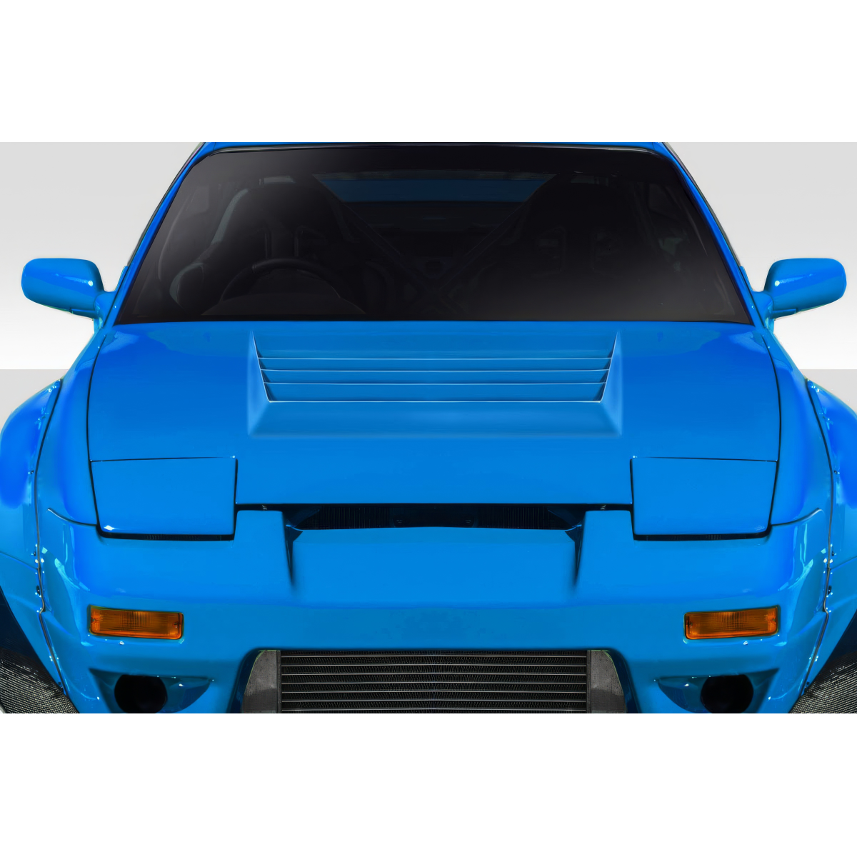 Modify your Nissan 240SX 1989 with our Exterior/Hoods - Front view of the vehicle hood