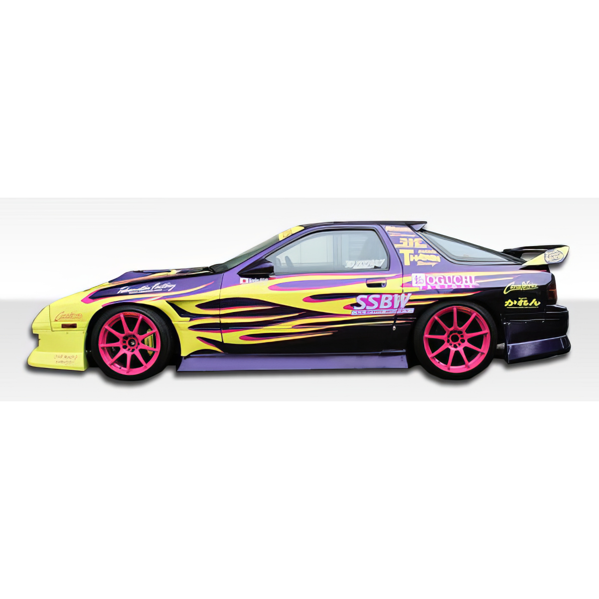 Modify your Mazda RX-7 1986 with our Exterior/Side Skirts - Side view of vehicle with modifications