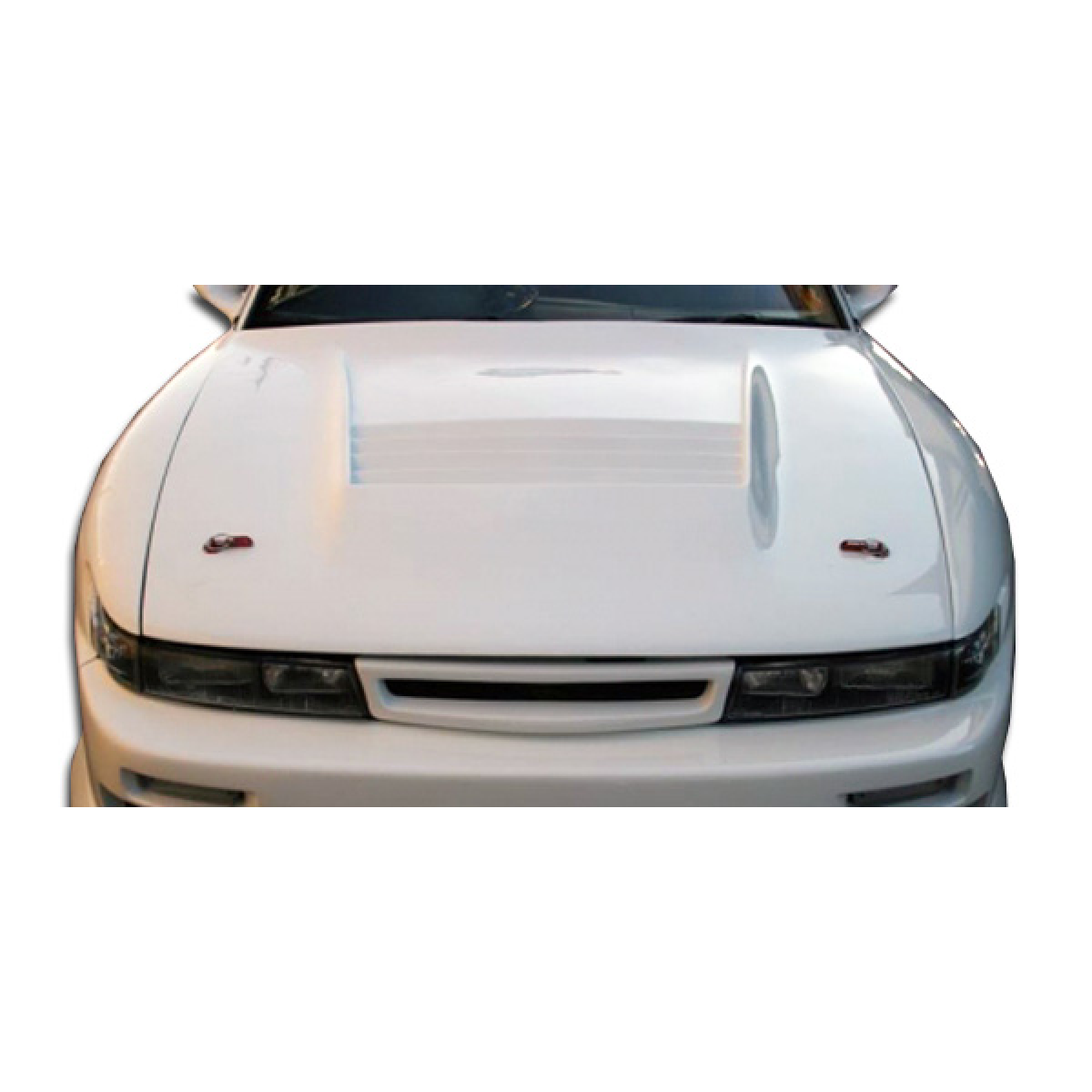 Modify your Nissan Silvia 1989 with our Exterior/Hoods - Front view angle of the car hood