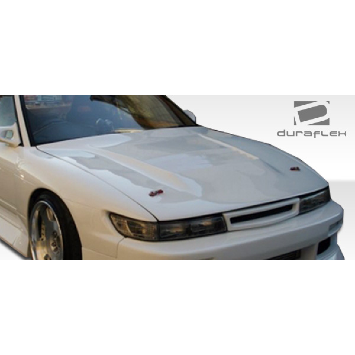 Modify your Nissan Silvia 1989 with our Exterior/Hoods - Front view of vehicle at slight angle